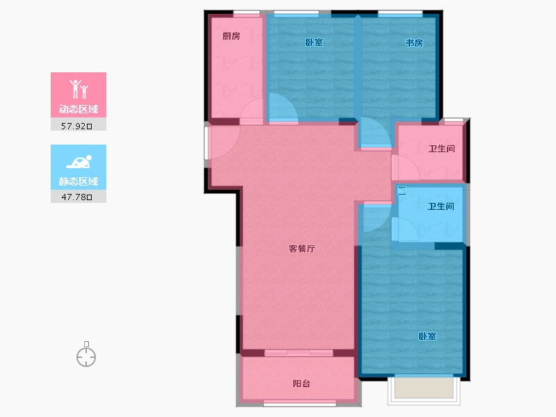 河南省-郑州市-正商汇航佳苑-94.00-户型库-动静分区