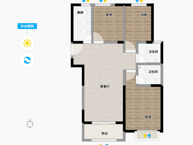 河南省-郑州市-正商汇航佳苑-94.00-户型库-采光通风