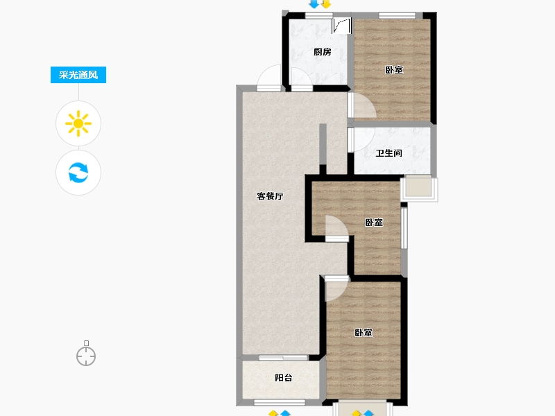 河南省-洛阳市-万富熙悦城-92.52-户型库-采光通风