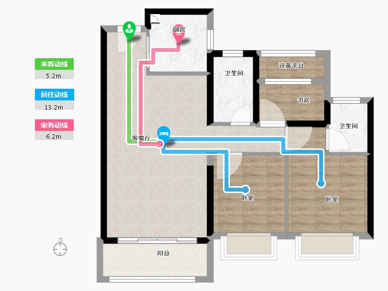 福建省-漳州市-碧桂园阳光城十里江湾-77.00-户型库-动静线