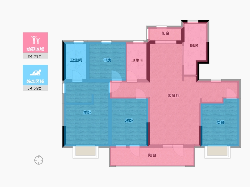 山东省-青岛市-青铁香溪地-105.00-户型库-动静分区