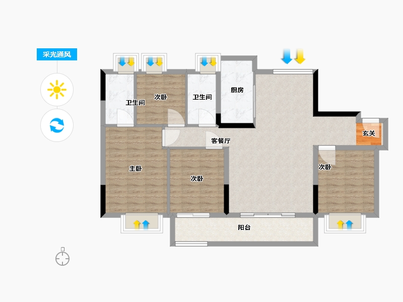 江西省-南昌市-安义碧桂园·云著-103.00-户型库-采光通风