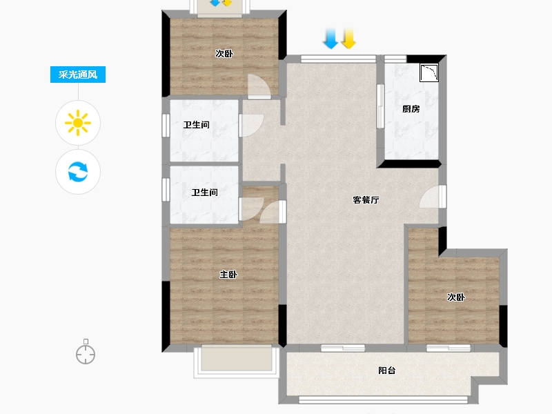 江西省-南昌市-安义碧桂园·云著-93.00-户型库-采光通风