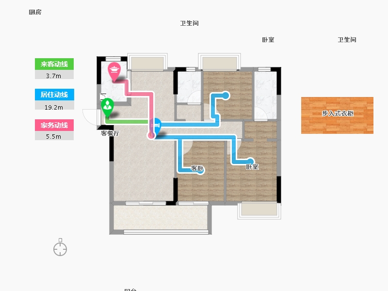 福建省-龙岩市-世茂德兴璀璨天城-86.00-户型库-动静线