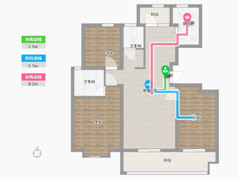 山东省-青岛市-华庭丽景-110.61-户型库-动静线