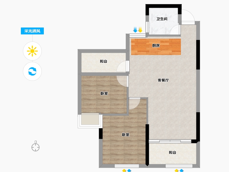 浙江省-绍兴市-绍兴鉴湖印象-67.29-户型库-采光通风