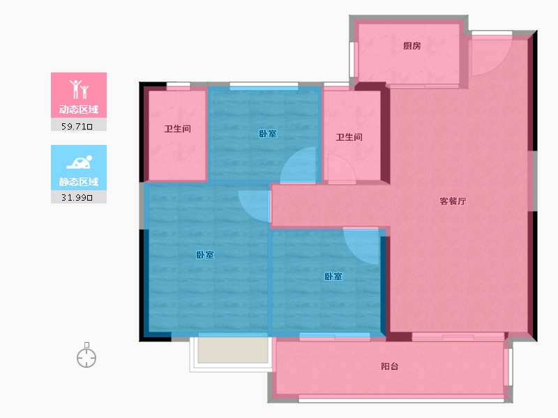 福建省-泉州市-石狮碧桂园-82.99-户型库-动静分区