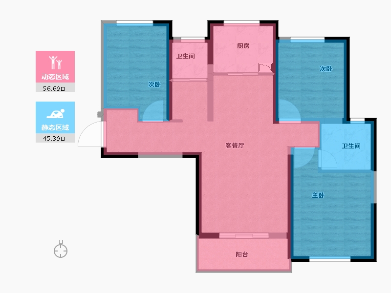 河南省-洛阳市-科弘国风龙樾-91.00-户型库-动静分区