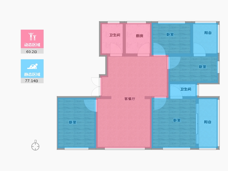 山东省-菏泽市-格兰云天-124.00-户型库-动静分区