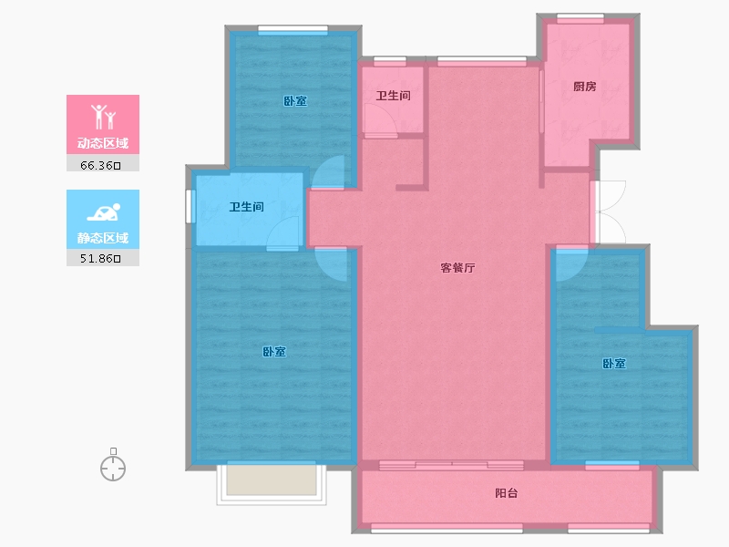 山东省-菏泽市-巨野枫叶正红（枫庭骊景）-106.78-户型库-动静分区