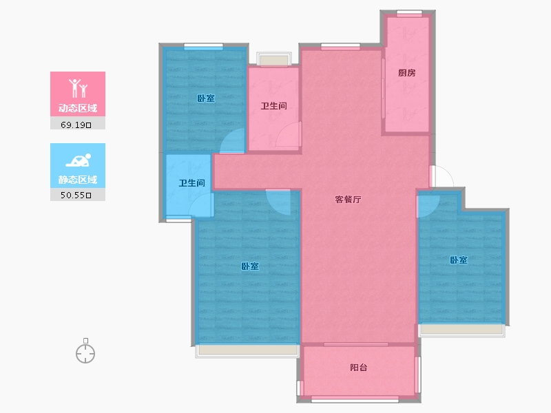 河南省-安阳市-新城国际三期-110.61-户型库-动静分区