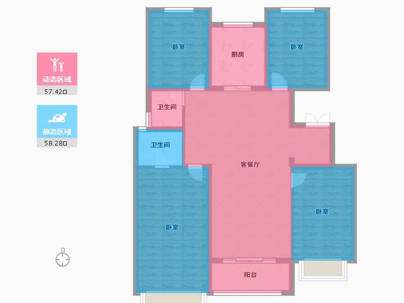 浙江省-绍兴市-中梁赞成首府-104.00-户型库-动静分区