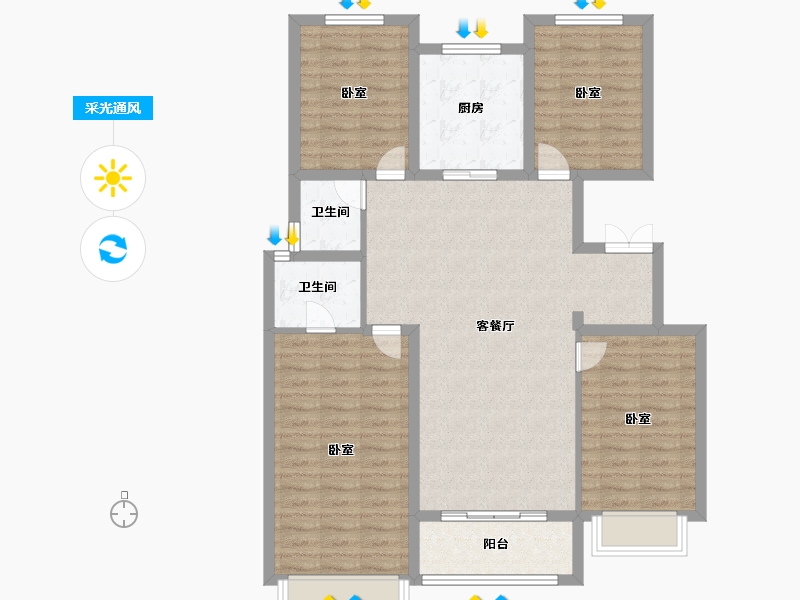 浙江省-绍兴市-中梁赞成首府-104.00-户型库-采光通风