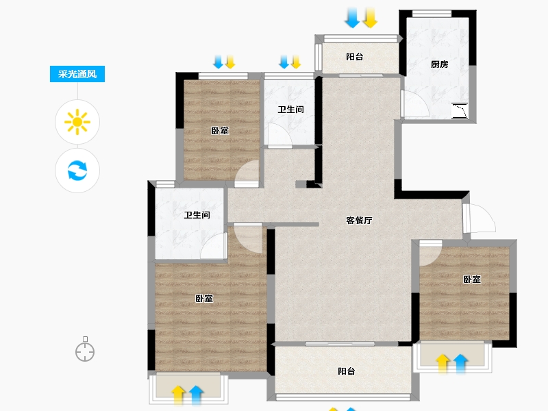 河南省-焦作市-建业星天地-100.00-户型库-采光通风