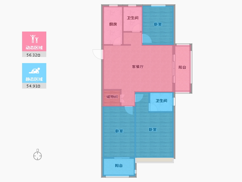 河南省-安阳市-新城国际三期-101.89-户型库-动静分区