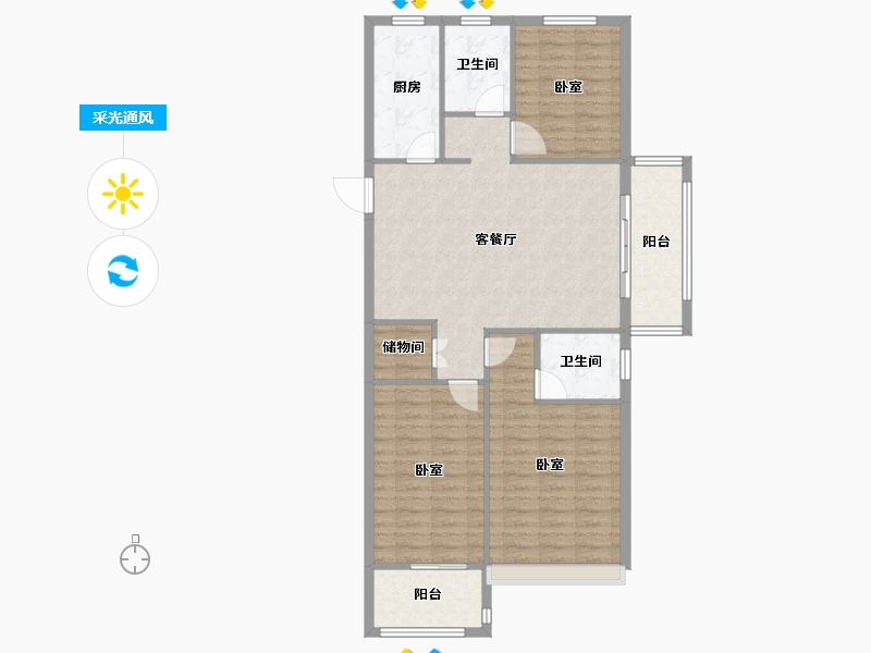 河南省-安阳市-新城国际三期-101.89-户型库-采光通风