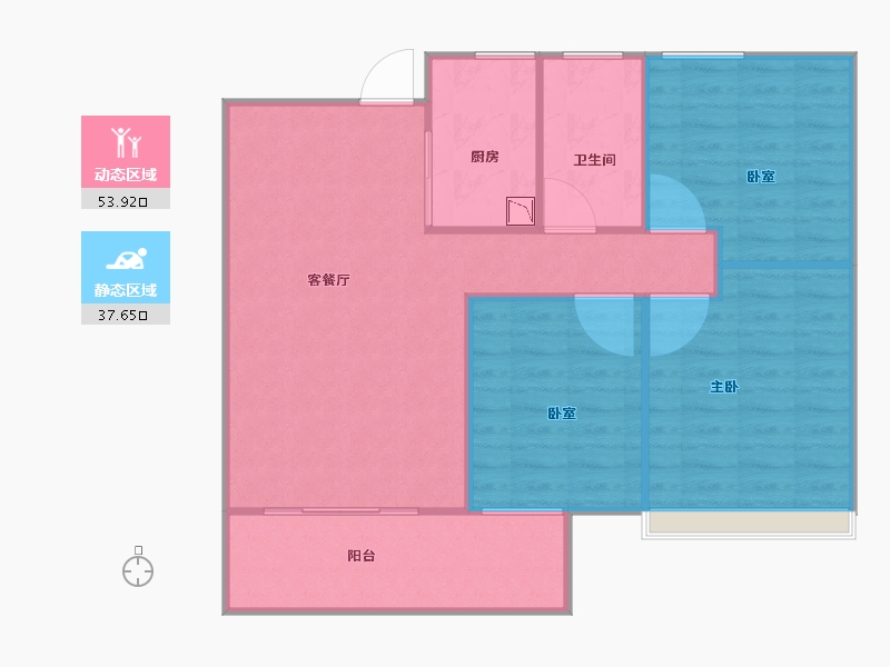 河南省-洛阳市-江山名邸-86.00-户型库-动静分区