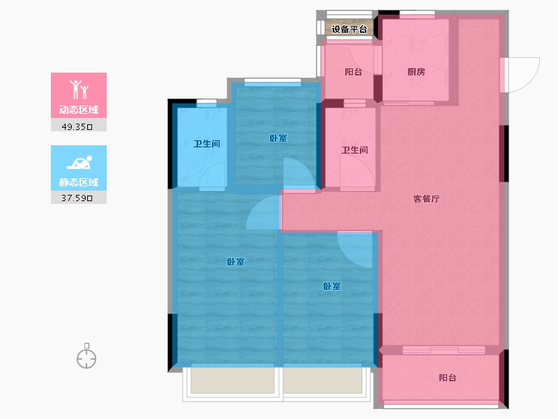 浙江省-绍兴市-随园二期-78.00-户型库-动静分区