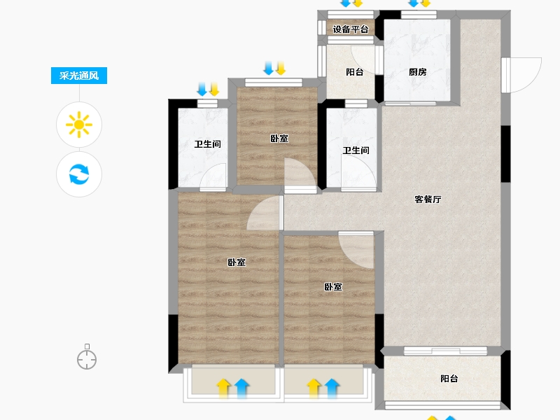 浙江省-绍兴市-随园二期-78.00-户型库-采光通风