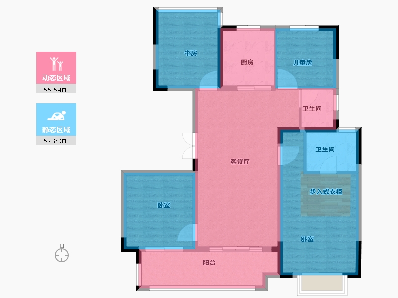 安徽省-合肥市-锦绣花城-102.00-户型库-动静分区