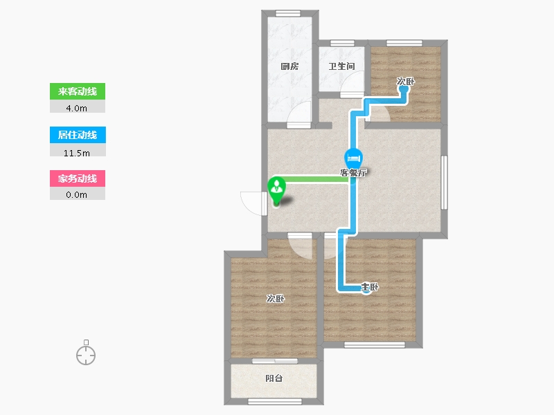 山东省-烟台市-鑫发小区东区-88.04-户型库-动静线