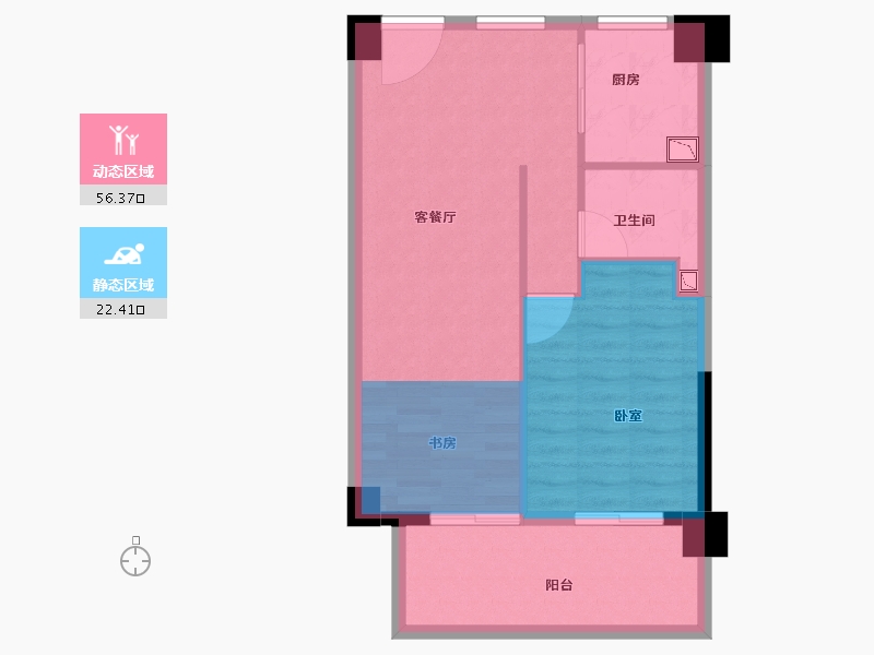 安徽省-合肥市-奥园城央壹品-63.82-户型库-动静分区