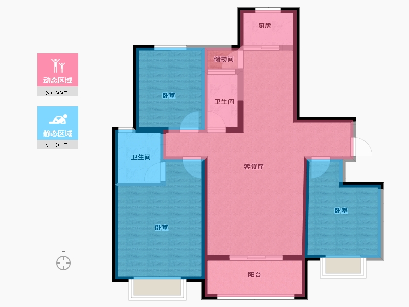 河南省-安阳市-滑县东湖花园-102.91-户型库-动静分区