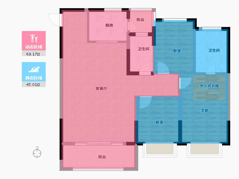 河南省-安阳市-安阳建业壹号城邦-103.42-户型库-动静分区