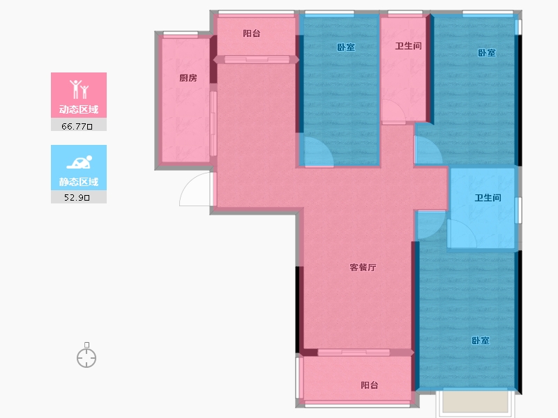 河南省-郑州市-御品蔚来云城-108.00-户型库-动静分区