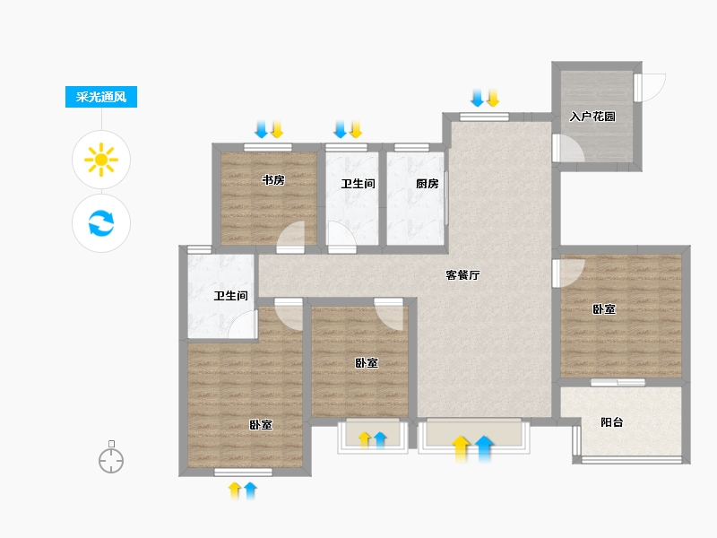 河南省-安阳市-内黄绿城国际-117.50-户型库-采光通风