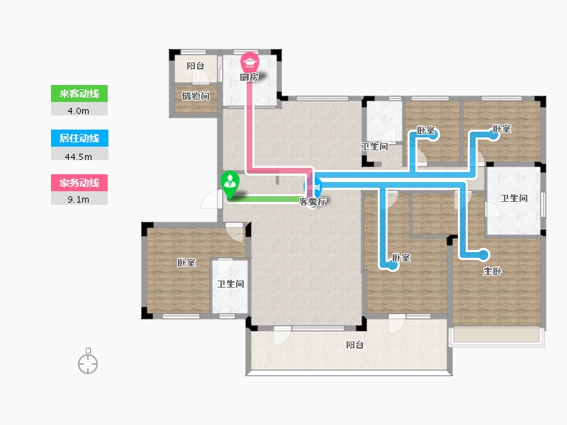 山东省-枣庄市-碧桂园翡翠澜湾-223.34-户型库-动静线