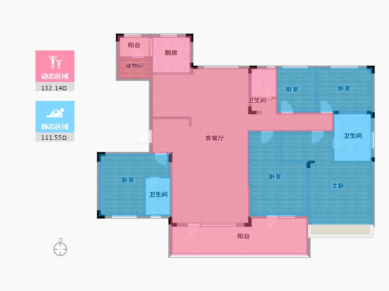 山东省-枣庄市-碧桂园翡翠澜湾-223.34-户型库-动静分区