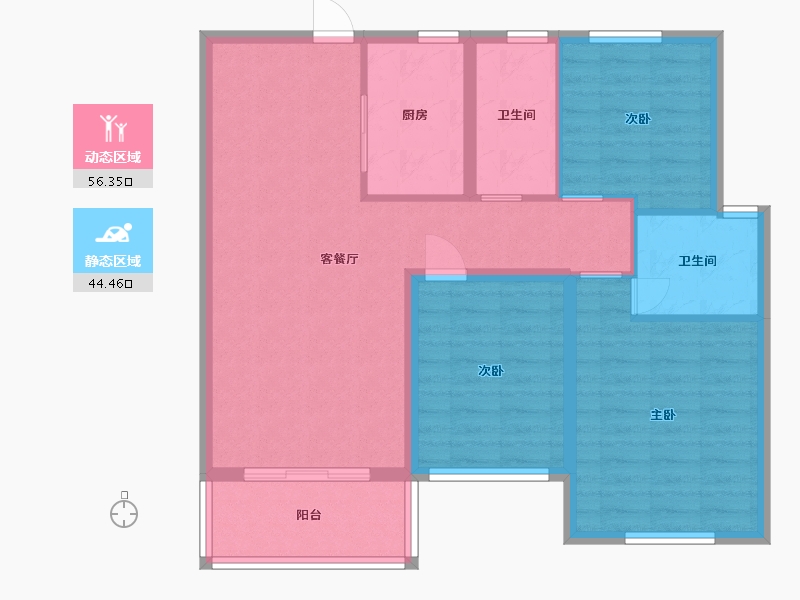 江西省-宜春市-洲阳世纪城-90.70-户型库-动静分区