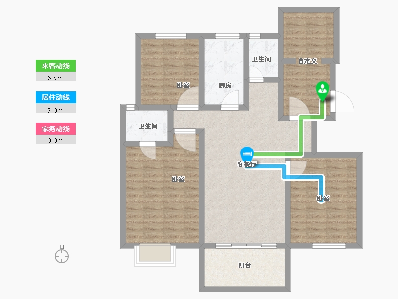 河南省-鹤壁市-银基王府-96.00-户型库-动静线