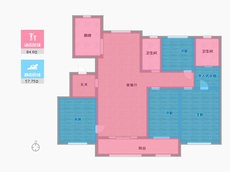 山东省-潍坊市-华夏天元-126.40-户型库-动静分区