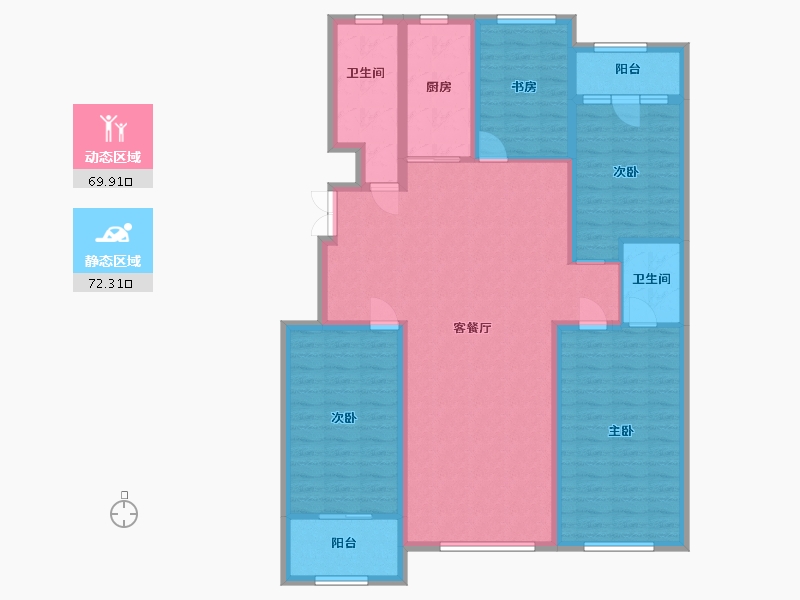 山东省-潍坊市-华安凤凰嘉苑-128.00-户型库-动静分区