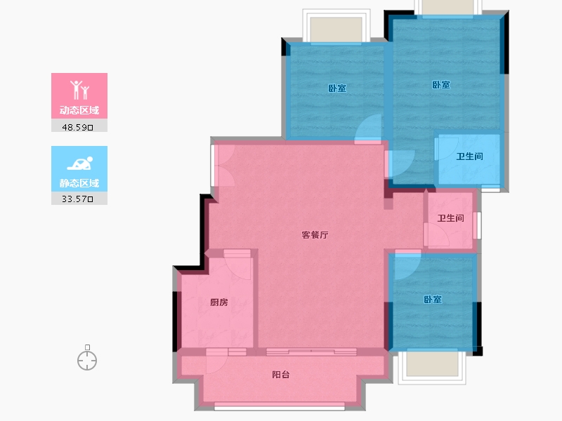 重庆-undefined-金科博翠山麓-72.86-户型库-动静分区