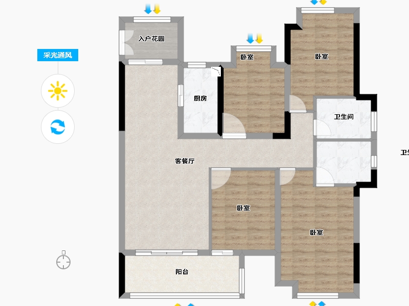 福建省-莆田市-保利云上-102.00-户型库-采光通风