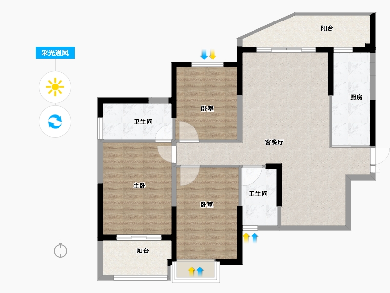 河南省-洛阳市-恒泰中心-102.63-户型库-采光通风