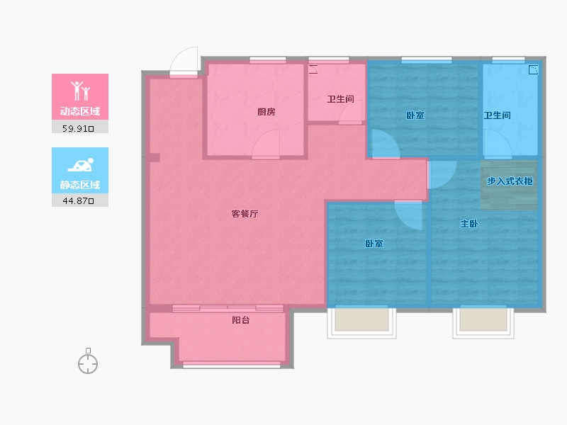 河南省-洛阳市-建业龙城东望-96.00-户型库-动静分区