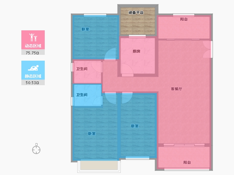 河南省-安阳市-国宾府-119.96-户型库-动静分区