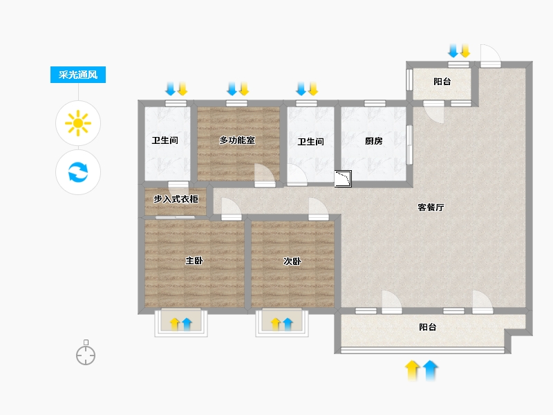 山东省-青岛市-鲁班国汇城儒苑-112.00-户型库-采光通风