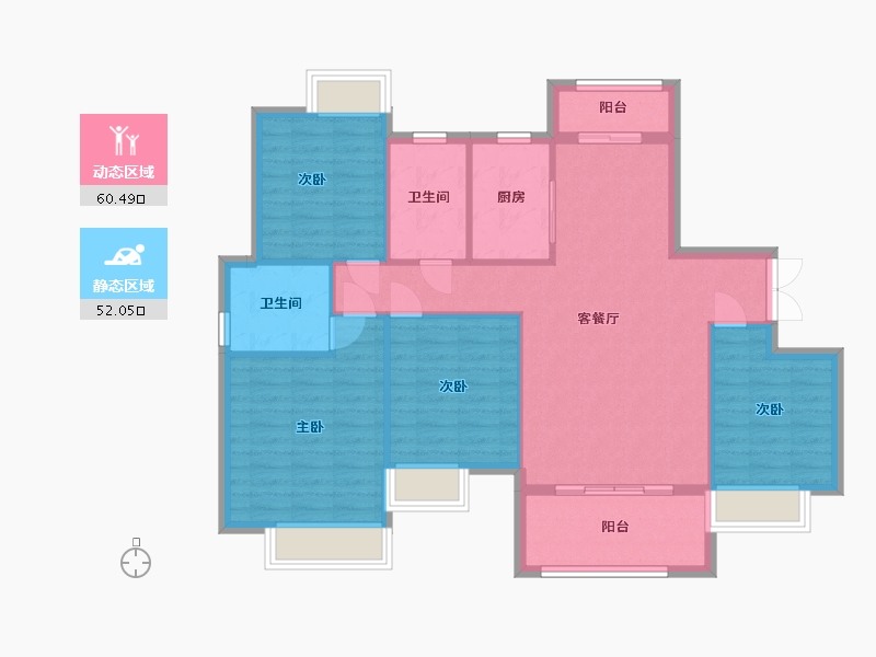 江西省-吉安市-宜家学苑-102.40-户型库-动静分区