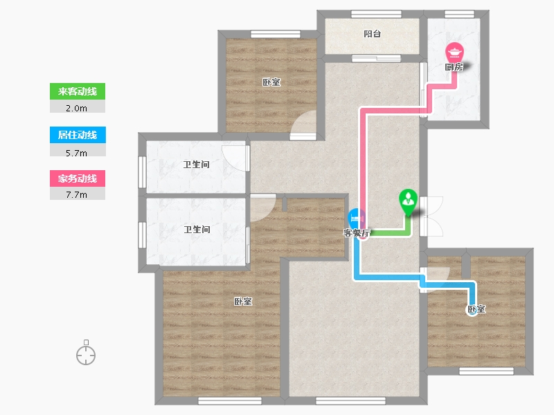 新疆维吾尔自治区-乌鲁木齐市-君豪巴黎庄园-93.46-户型库-动静线