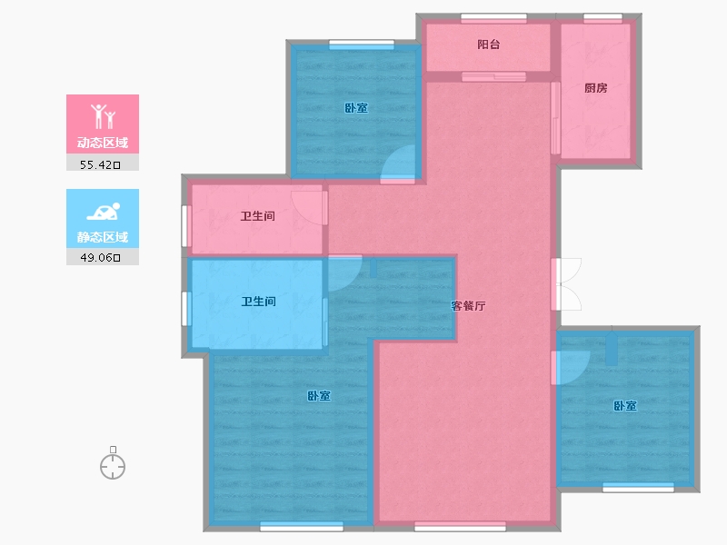 新疆维吾尔自治区-乌鲁木齐市-君豪巴黎庄园-93.46-户型库-动静分区