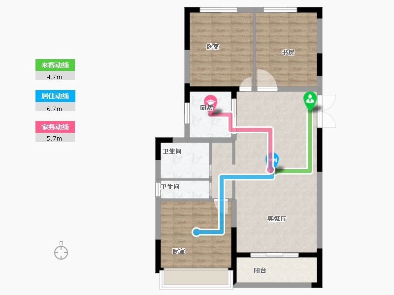 河南省-焦作市-亿祥亲亲里-88.55-户型库-动静线