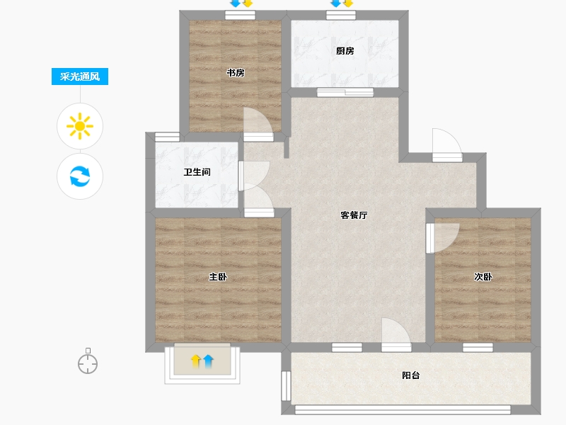 山东省-青岛市-保利开投徕卡公园-72.03-户型库-采光通风