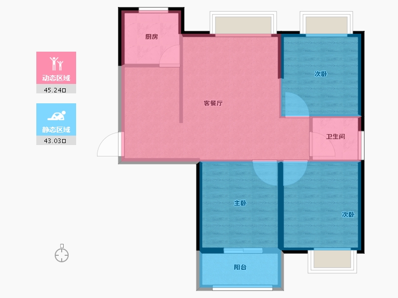 福建省-南平市-太阳名郡-80.00-户型库-动静分区