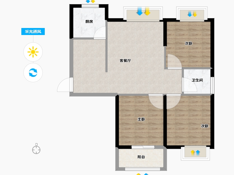 福建省-南平市-太阳名郡-80.00-户型库-采光通风