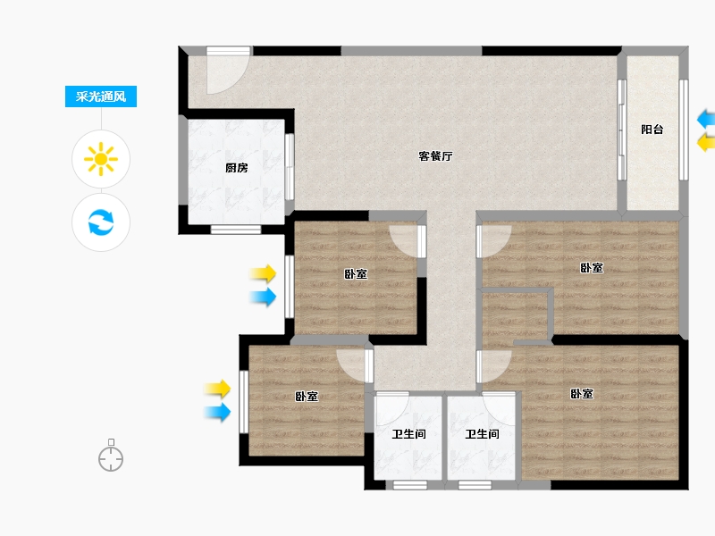 山东省-济南市-山钢鸿悦华府-115.00-户型库-采光通风